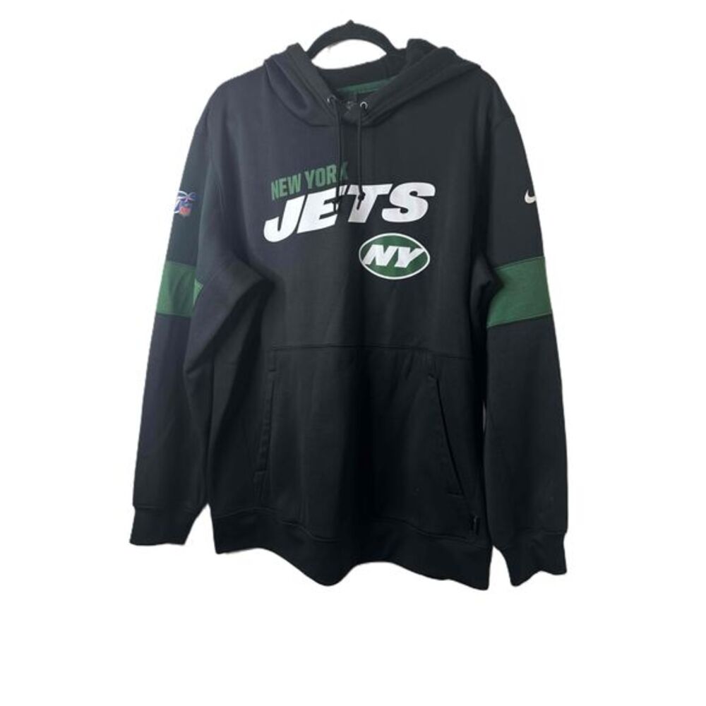 Nike Hoodie Unisex Size XL New York Jets Logo Pullover Sweatshirt On Field